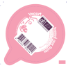Opercule alu ROOOH LA VACHE préformé 55.5 BRASSE rose, sertissage po