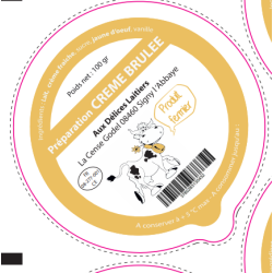 Opercules GAEC DU TARN Ø87.6mm ALU Crème Brûlée Scell. Verre gr. v