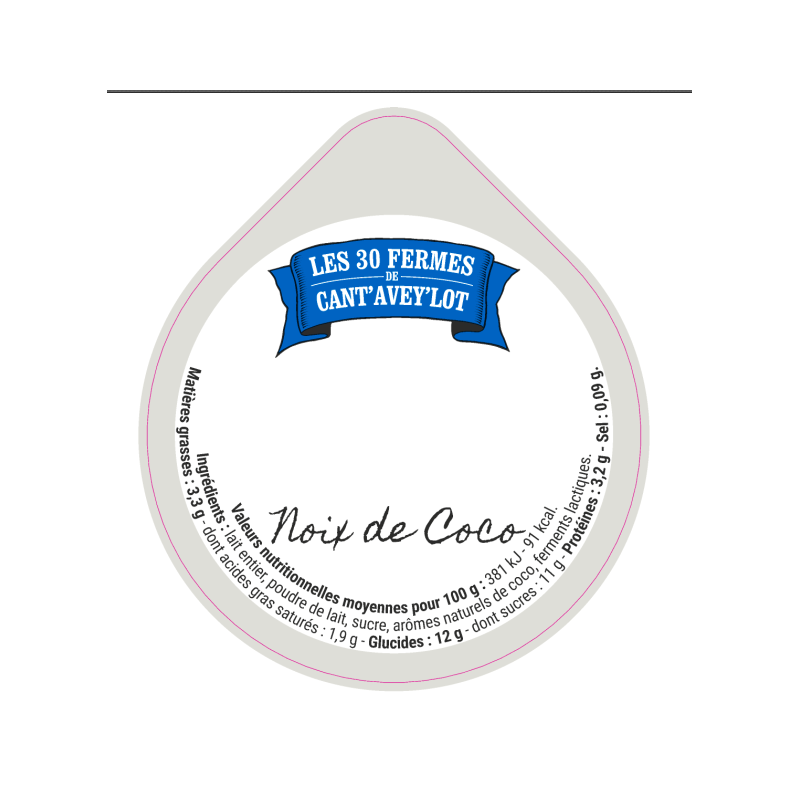 Opercule CANT'AVEY'LOT' 68.3 ALU Bi-couche Noix Coco V3 6cl