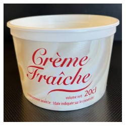 Pot PP injecté Ø94,5 200ml imprimé crème fraîche (stérilisation)