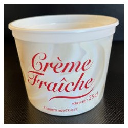 Pot PP injecté Ø94,5 250ml imprimé crème fraîche (stérilisation)