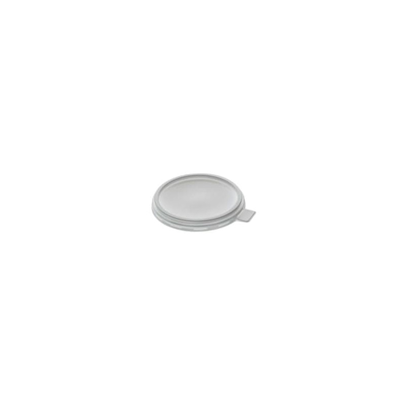 Couvercle PP thermoformé Ø95 coiffant blanc avec languette