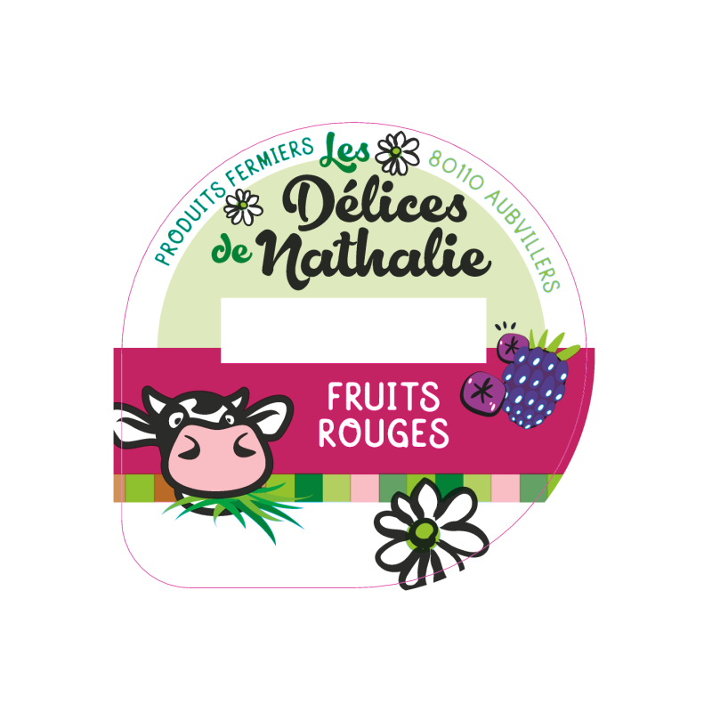 Opercule DELICES DE NATHALIE 68.3 ALU Fruits Rouges sc.PP/PS/PET 5cl g