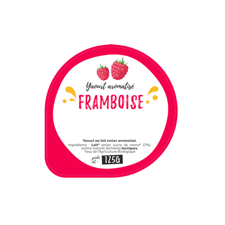 Opercule GAEC DU CARROIR 68.3 ALU Aromatisé Framboise sc.PP/PS/PET gr
