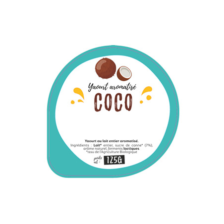 Opercule GAEC DU CARROIR 68.3 ALU Aromatisé Coco sc.PP/PS/PET gr.Verm