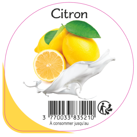 Opercule EARL GUERET 68.3 ALU Citron 5cl scel PP/PS/PET gr.Vermisseau