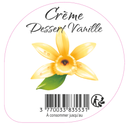 Opercule EARL GUERET 68.3 ALU Dessert Vanillle 5cl scel PP/PS/PET gr.V