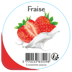 Opercule EARL GUERET 68.3 ALU Fraise 5cl scel PP/PS/PET gr.Vermisseau