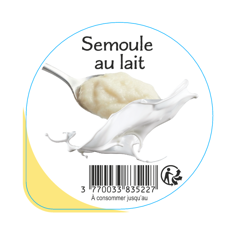 Opercule EARL GUERET 68.3 ALU Semoule au lait 5cl scel PP/PS/PET gr.Ve