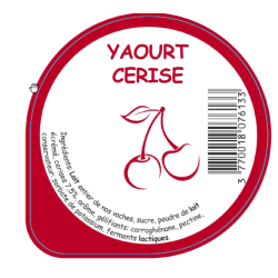 Opercule HAUTS PRES 68.3 ALU Cerise sc.PP/PS/PET 3cl gr.Vermisseau
