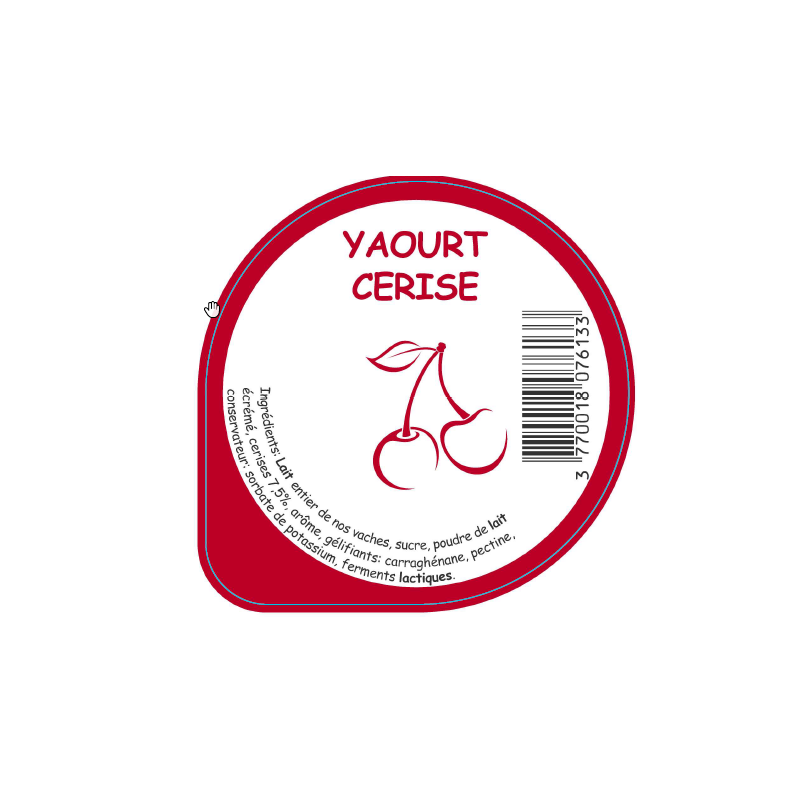Opercule HAUTS PRES 68.3 ALU Cerise sc.PP/PS/PET 3cl gr.Vermisseau