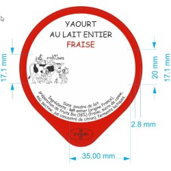 Opercules LAIT P'TITS LOUPS 68.3 ALU Fraise 3 cl