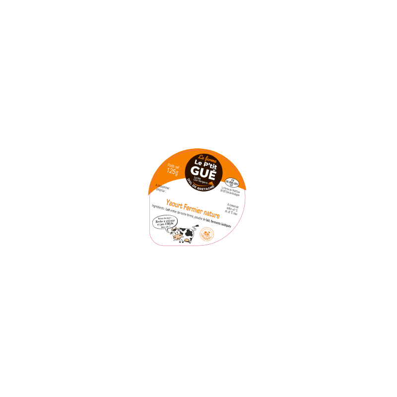 Opercule P'tit Gué 68.3 ALU Yaourt Fermier 125g Nouvelle Version 4 cl