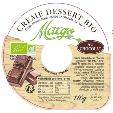 Opercule MARGO chocolat 68 5cl