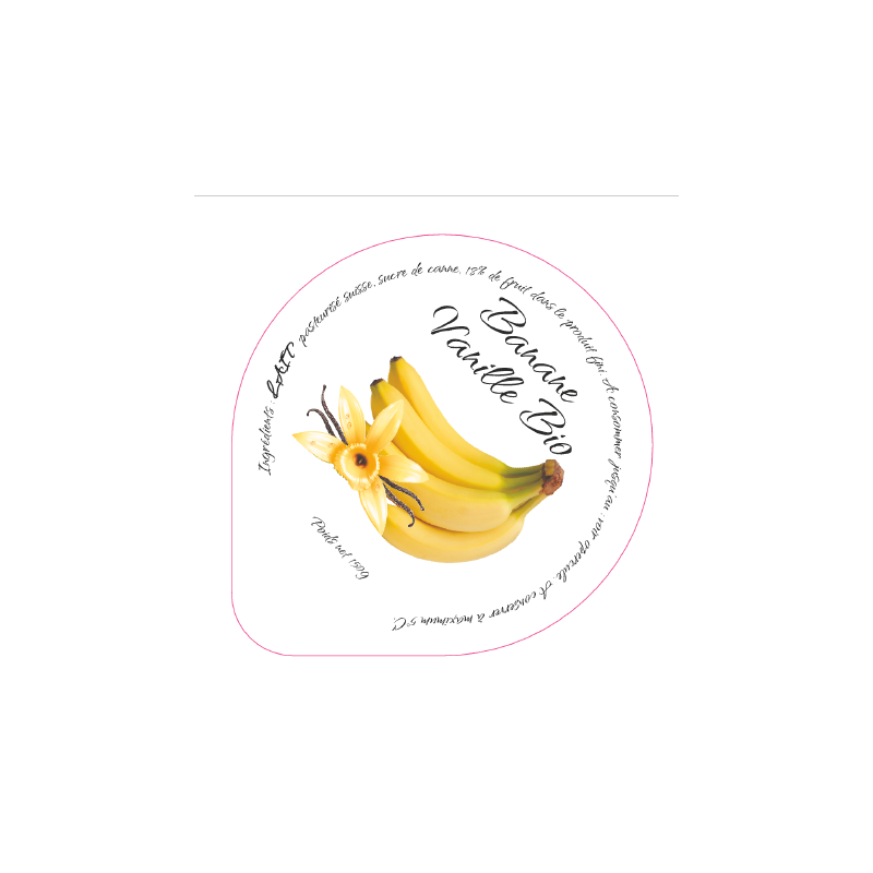 Opercules Maison du Fromage 68.3 ALU Banane Vanille Bio 5 cl