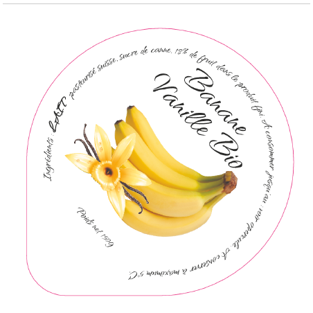 Opercules Maison du Fromage 68.3 ALU Banane Vanille Bio 5 cl
