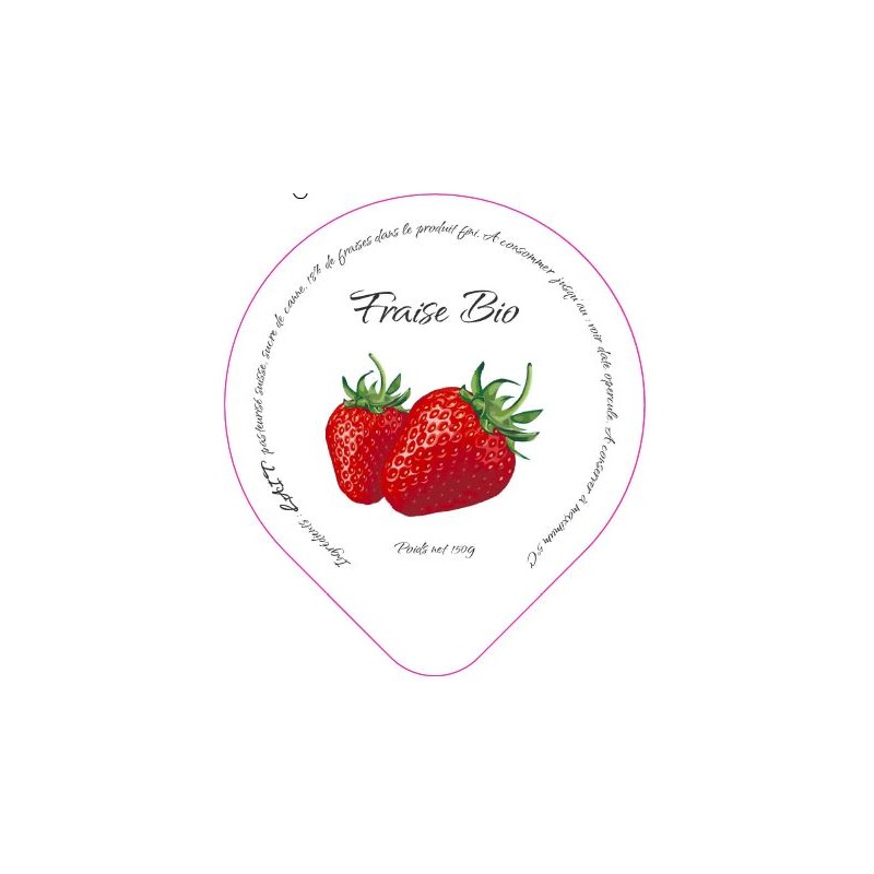 Opercules Maison du Fromage 68.3 ALU Fraise Bio 5 cl