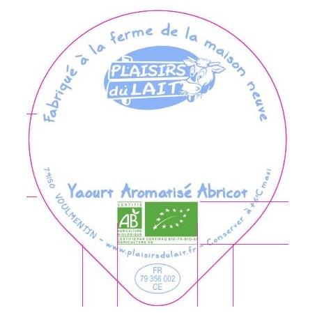 Opercule MAISON NEUVE 68.3 ALU yaourt aromatisé Abricot BIO 3cl