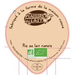 Opercule MAISON NEUVE 68.3 ALU Riz au Lait Nature BIO 4cl