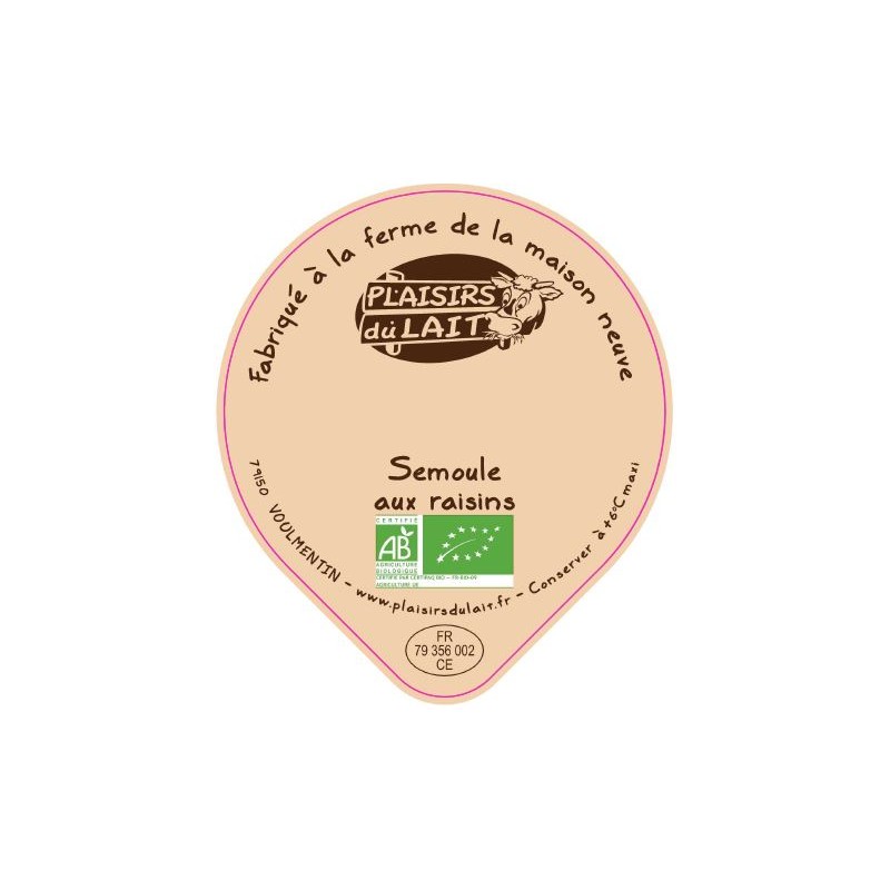 Opercules MAISON NEUVE 68.3 ALU Semoule Raisin BIO 4cl