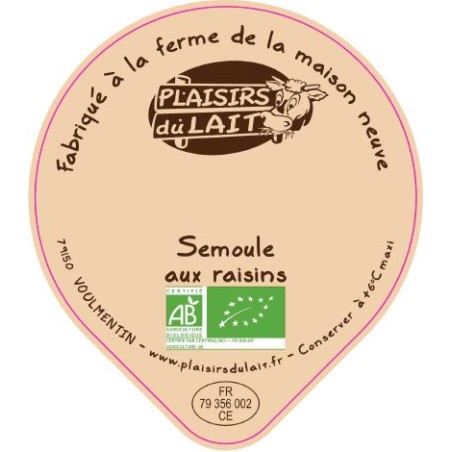 Opercules MAISON NEUVE 68.3 ALU Semoule Raisin BIO 4cl