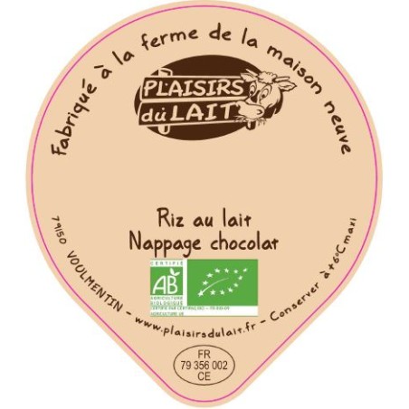 Opercules MAISON NEUVE 68.3 ALU Riz au Lait nap Chocolat BIO 4cl