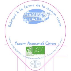 Opercule MAISON NEUVE 68.3 ALU yaourt aromatisé Citron BIO 3cl