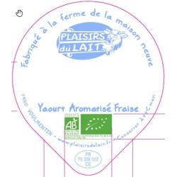 Opercule MAISON NEUVE 68.3 ALU yaourt aromatisé Fraise BIO 3cl