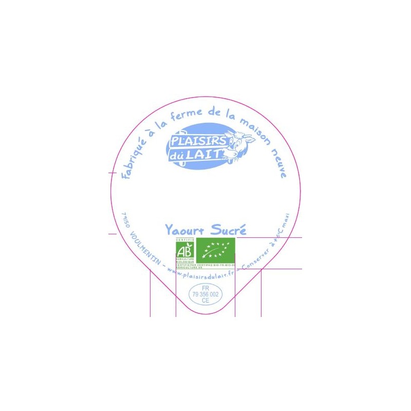 Opercule MAISON NEUVE 68.3 ALU yaourt sucré BIO 3cl