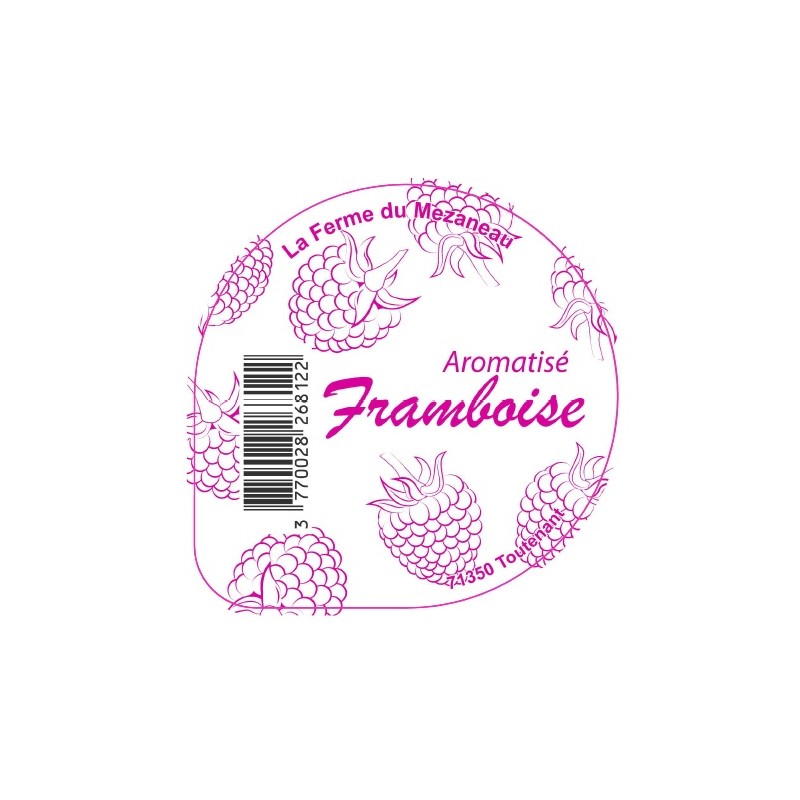 Opercule FERME DU MEZANEAU 68.3 ALU Aromatisé framboise sc.PP/PS/PET
