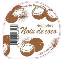 Opercule FERME DU MEZANEAU 68.3 ALU Aromatisé coco sc.PP/PS/PET gr.Ve