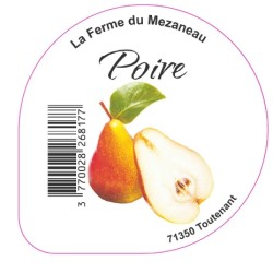 Opercule FERME DU MEZANEAU 68.3 ALU Poire sc.PP/PS/PET gr.Verm 5cl