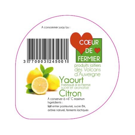 Opercules PUY BANSON 68.3 ALU Citron languette scell.PP gr. verm. V4 6