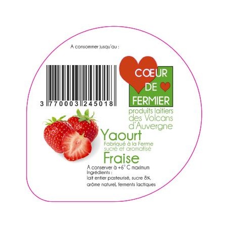 Opercules PUY BANSON 68.3 ALU Fraise languette scell.PP gr. verm. V3 6