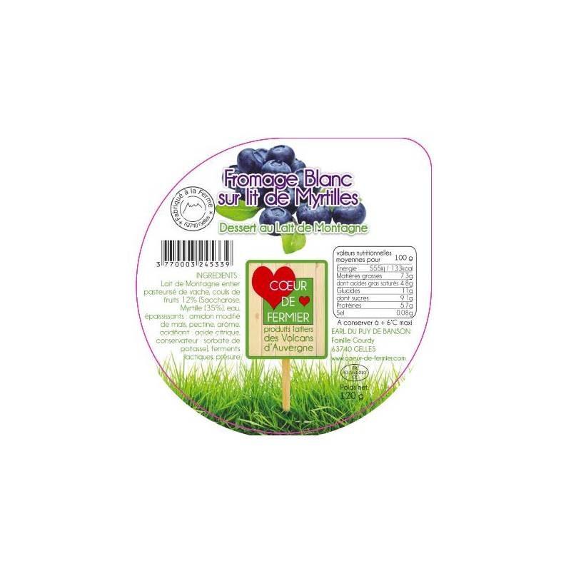 Opercules PUY BANSON 95.5 ALU Fromage Blanc Myrtille V4 6 cl