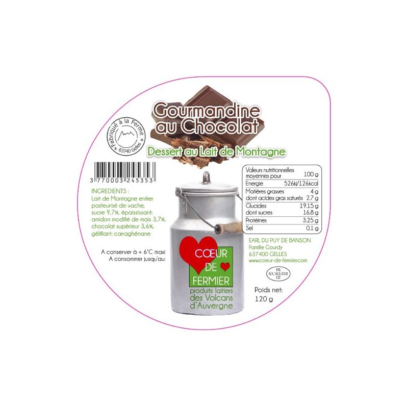 Opercules PUY BANSON 95.5 ALU Gourmandine Chocolat V2 6cl