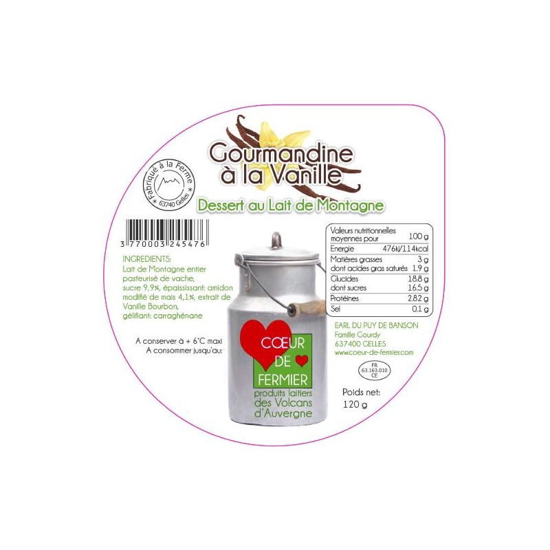 Opercules PUY BANSON 95.5 ALU Gourmandine Vanille V2 6cl