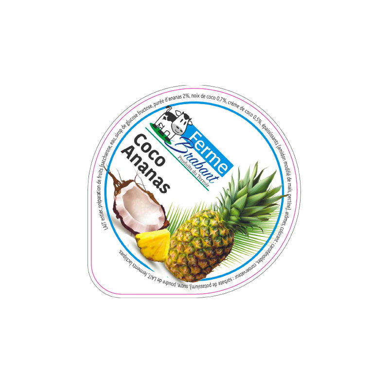 Opercule Ferme Brabant 68.3 ALU Coco Ananas sc.PP/PS/PET gr.Verm 5cl