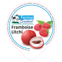 Opercule Ferme Brabant 68.3 ALU Framboise Litchi sc.PP/PS/PET gr.Verm