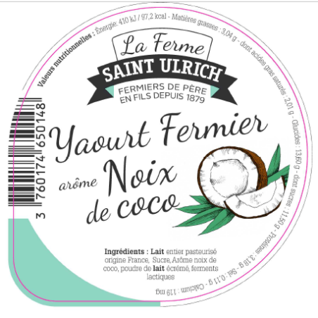 Opercules ST ULRICH 68.3 ALU arôme noix de coco 5 cl code barre