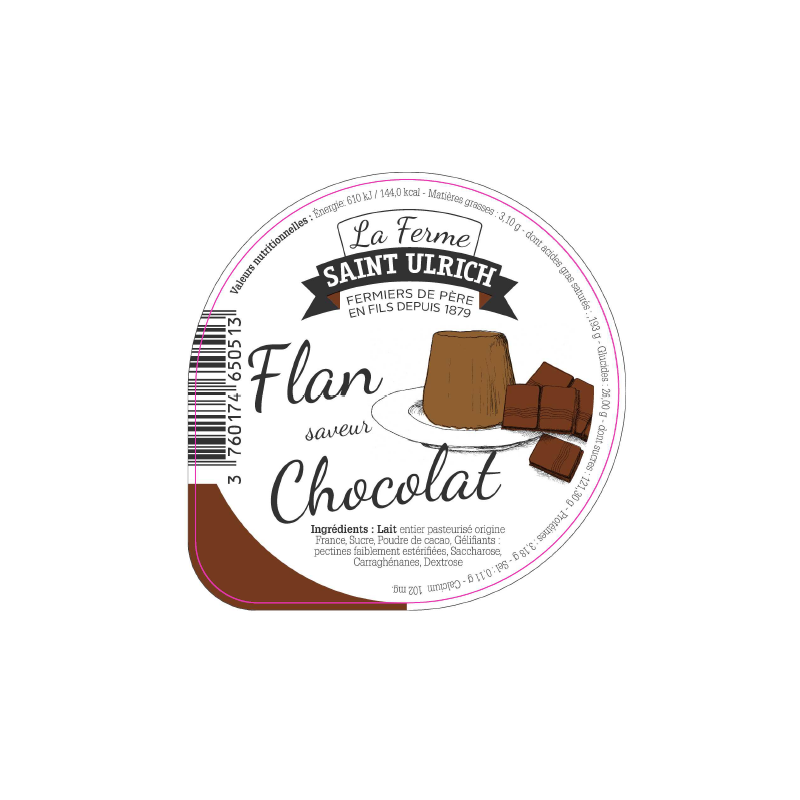 Opercules ST ULRICH 68.3 ALU flan chocolat 4cl code barre