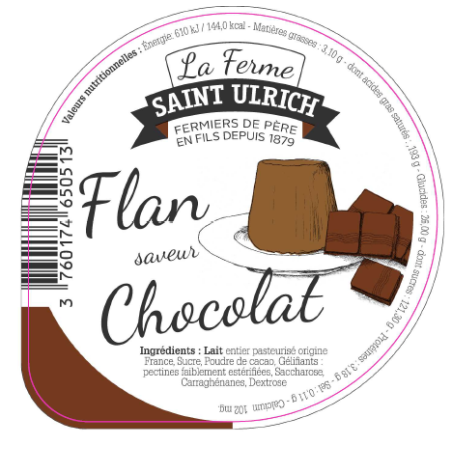Opercules ST ULRICH 68.3 ALU flan chocolat 4cl code barre