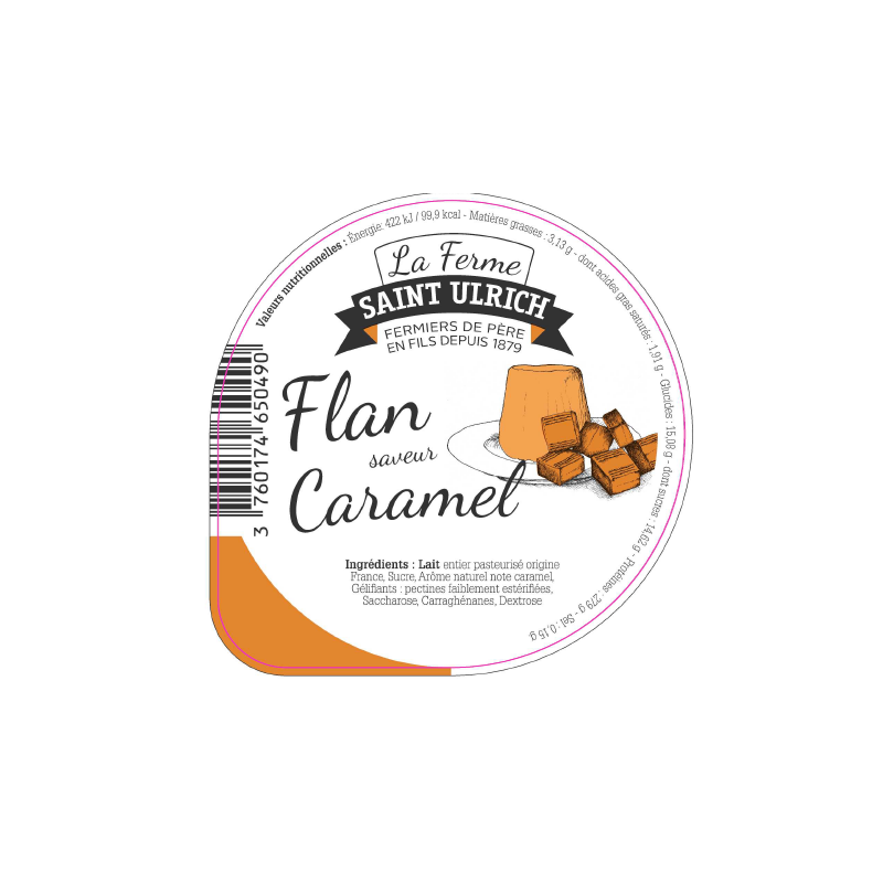 Opercules ST ULRICH 68.3 ALU flan caramel 4 cl code barre