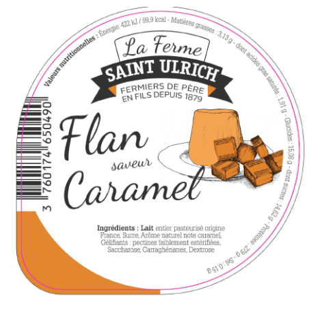 Opercules ST ULRICH 68.3 ALU flan caramel 4 cl code barre