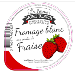 Opercules ST ULRICH 68.3 ALU fromage blanc fraise 4 cl code barre