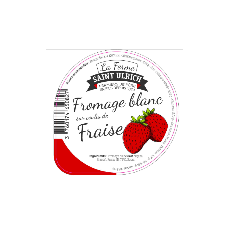 Opercules ST ULRICH 68.3 ALU fromage blanc fraise 4 cl code barre