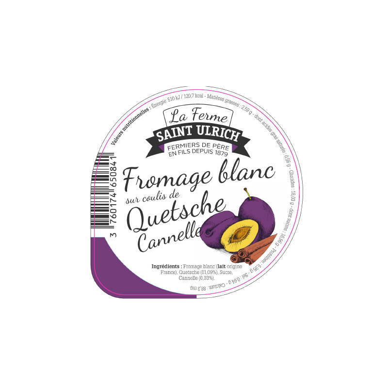 Opercules ST ULRICH 68.3 ALU fromage blanc quetsche 5 cl code barre