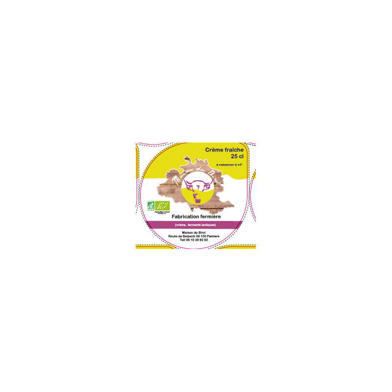 Opercules 95.5mm Alu BIROL Crème Fraiche sc.PP/PS/PET gr.Verm Lang. V