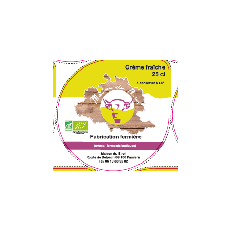 Opercules 95.5mm Alu BIROL Crème Fraiche sc.PP/PS/PET gr.Verm Lang. V