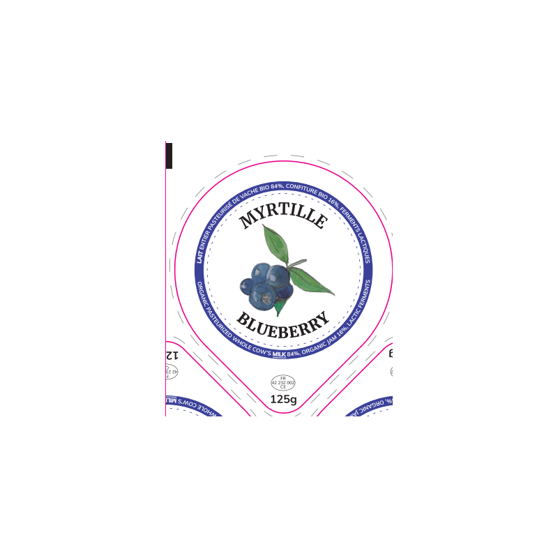 Opercules 68.3 mm Laiterie Côte Roannaise MYRTILLE V2 - Anglais